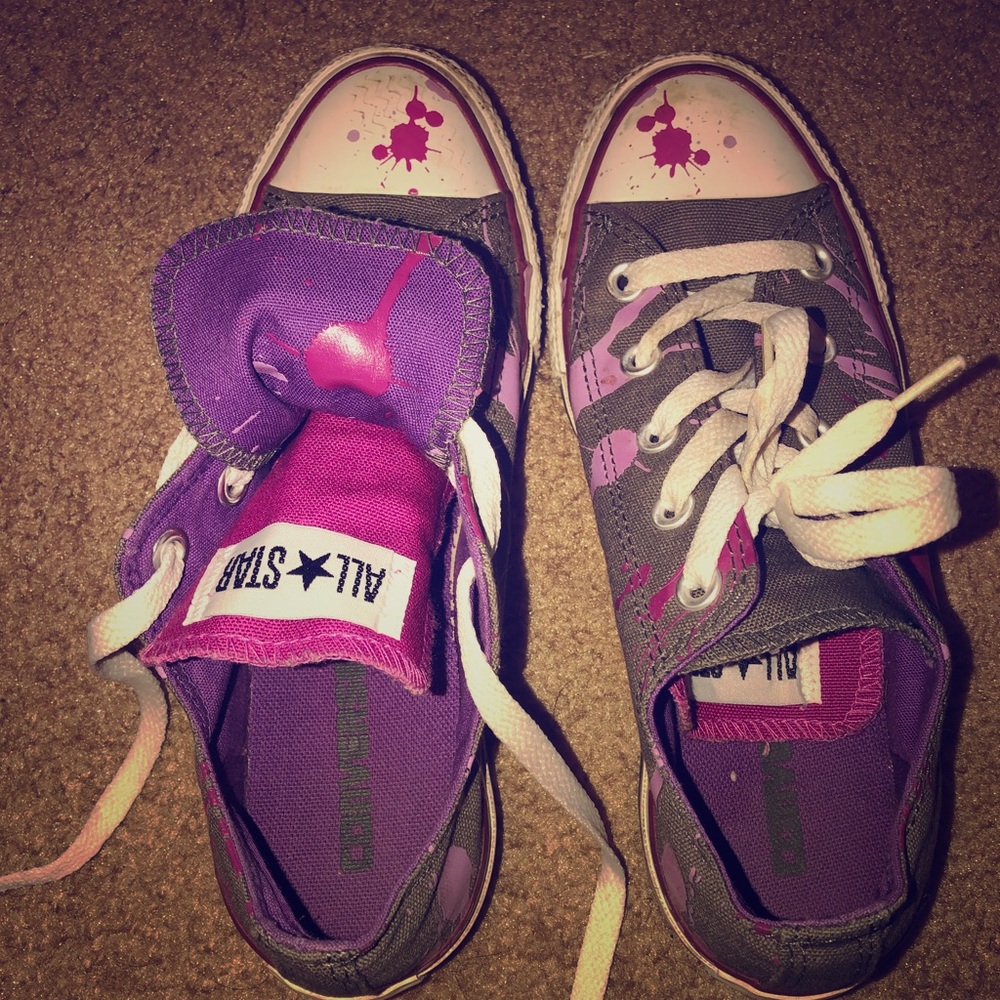 Converse All Star Gray, Purple, and Pink colors